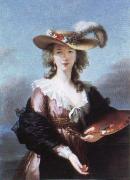Elisabeth Louise Viegg-Le Brun self portrait in a straw hat France oil painting artist